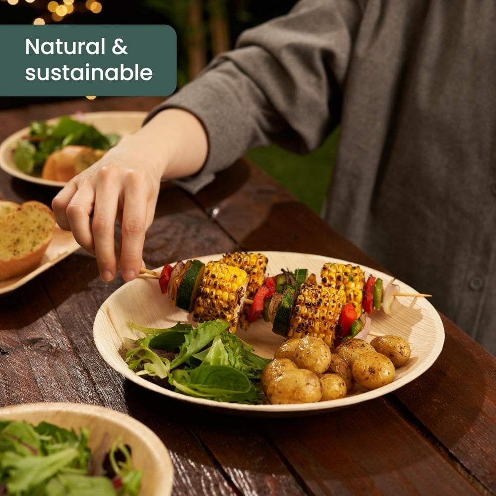 Engros bionedbrydelige Areca palmebladstallerkener miljøvenlige engangstallerkener 