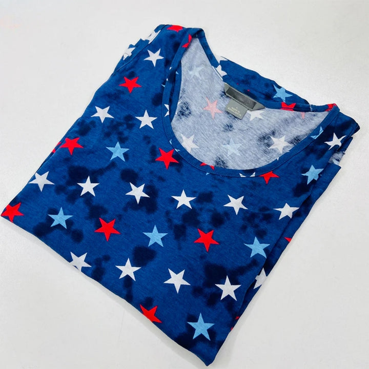 Womens Tie Dye Star Print Cotton Tank Top Wholesale Europe