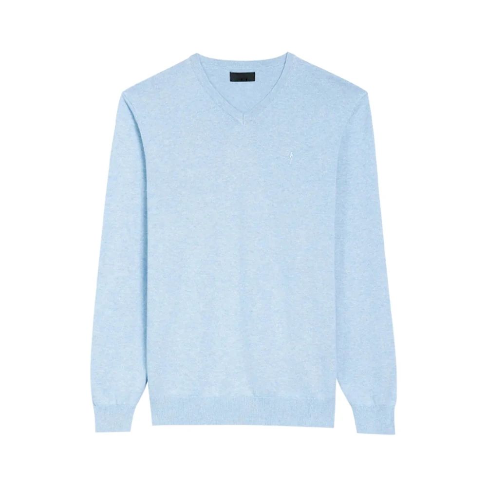 Mens Premium Cotton V-Neck Long Sleeve Knit Sweater