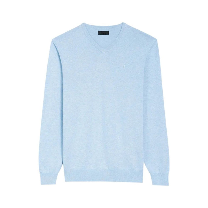 Mens Premium Cotton V-Neck Long Sleeve Knit Sweater