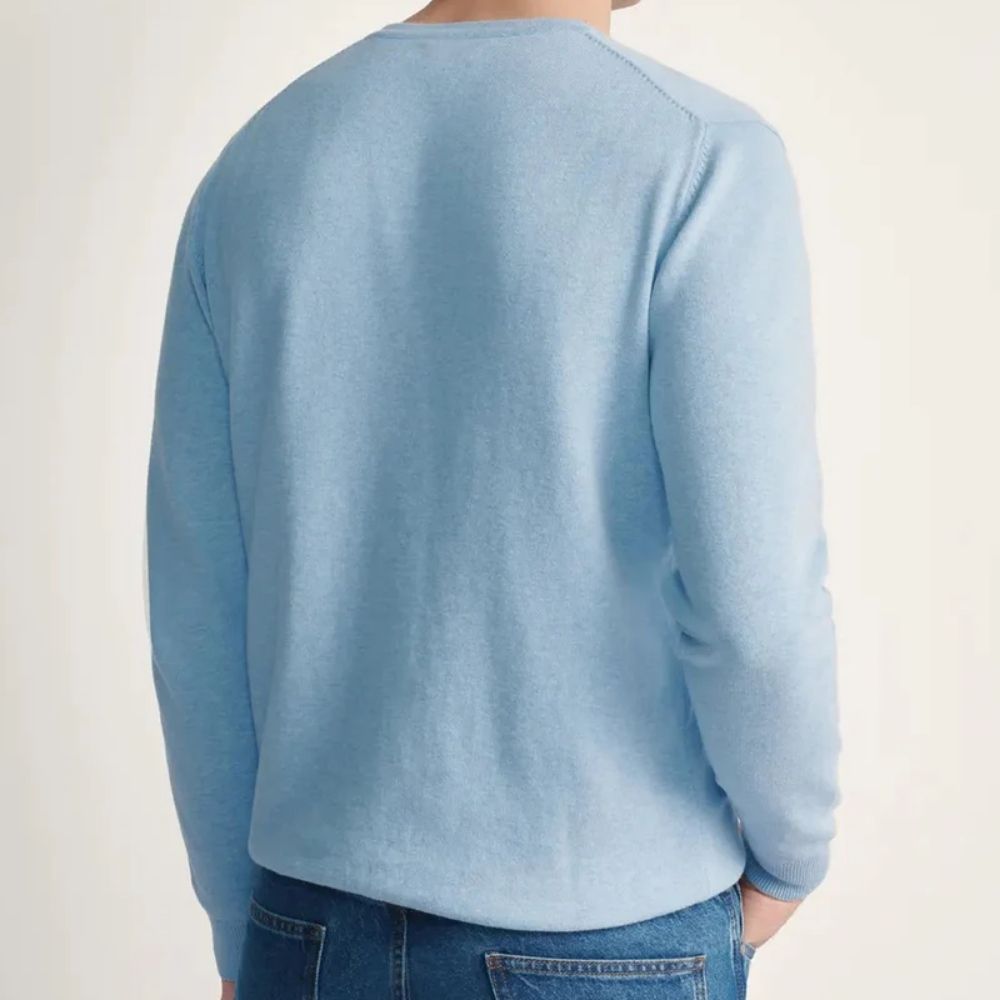 Mens Premium Cotton V-Neck Long Sleeve Knit Sweater