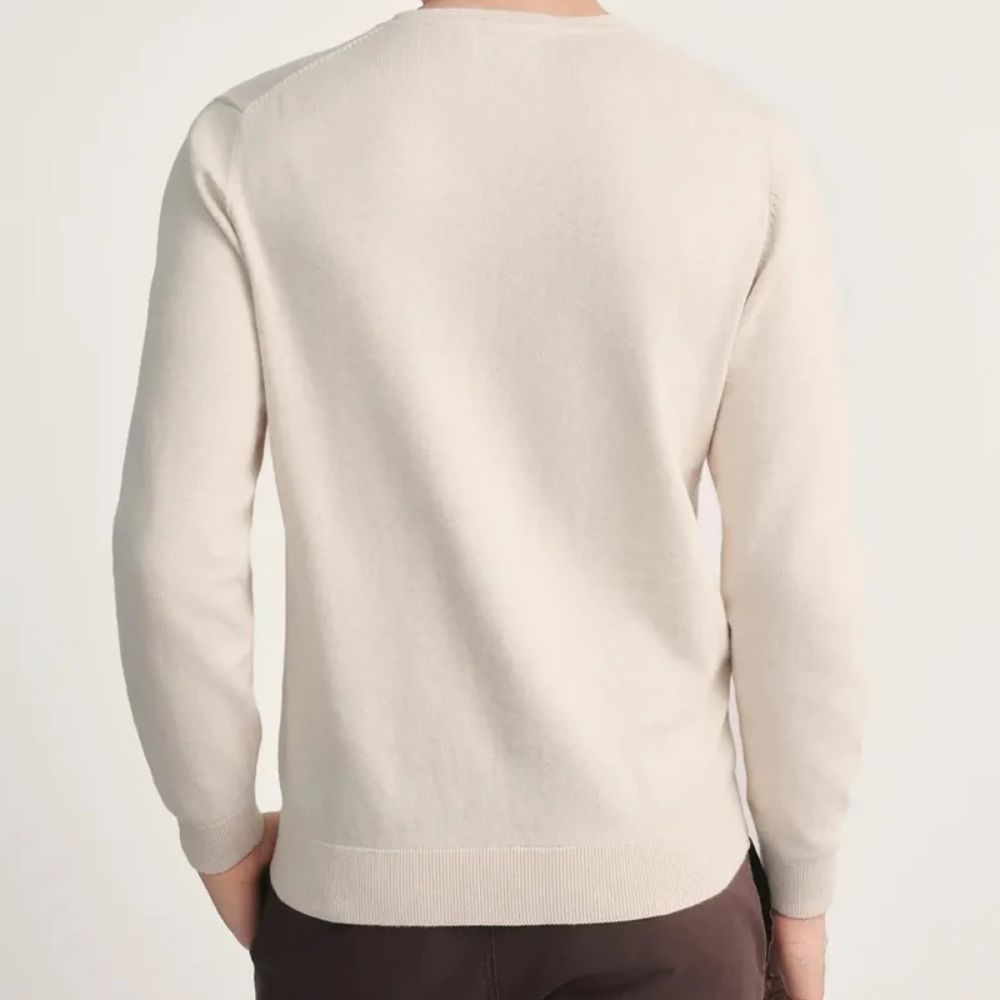 Mens Premium Cotton V-Neck Long Sleeve Knit Sweater