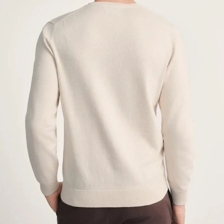 Mens Premium Cotton V-Neck Long Sleeve Knit Sweater