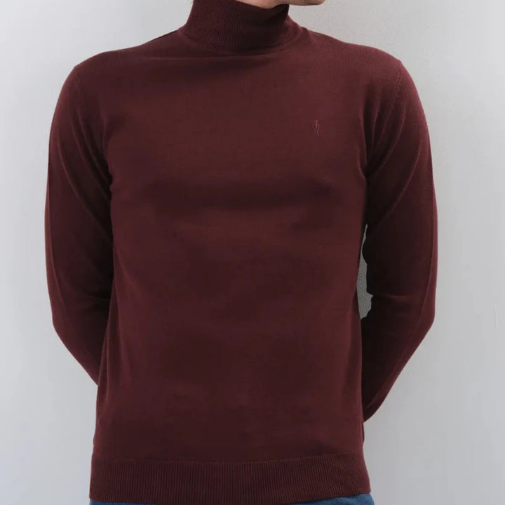 Mens Premium Cotton Turtleneck Long Sleeve Knit Sweater Supplier in Europe