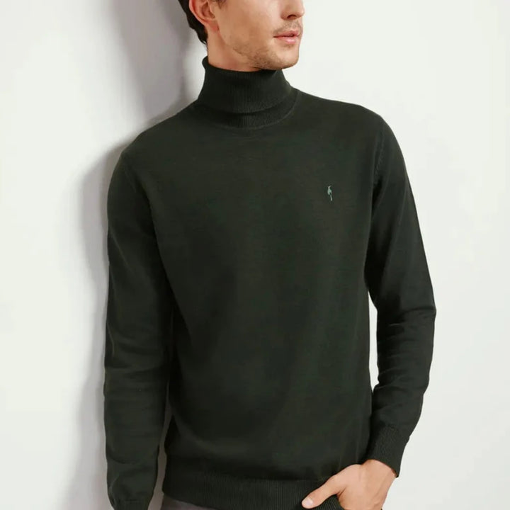 Mens Premium Cotton Turtleneck Long Sleeve Knit Sweater Supplier in Europe