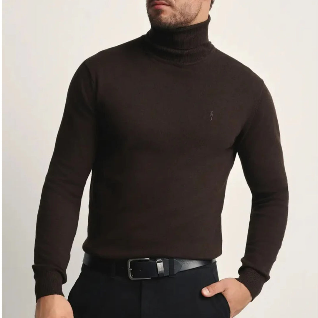 Mens Premium Cotton Turtleneck Long Sleeve Knit Sweater Supplier in Europe