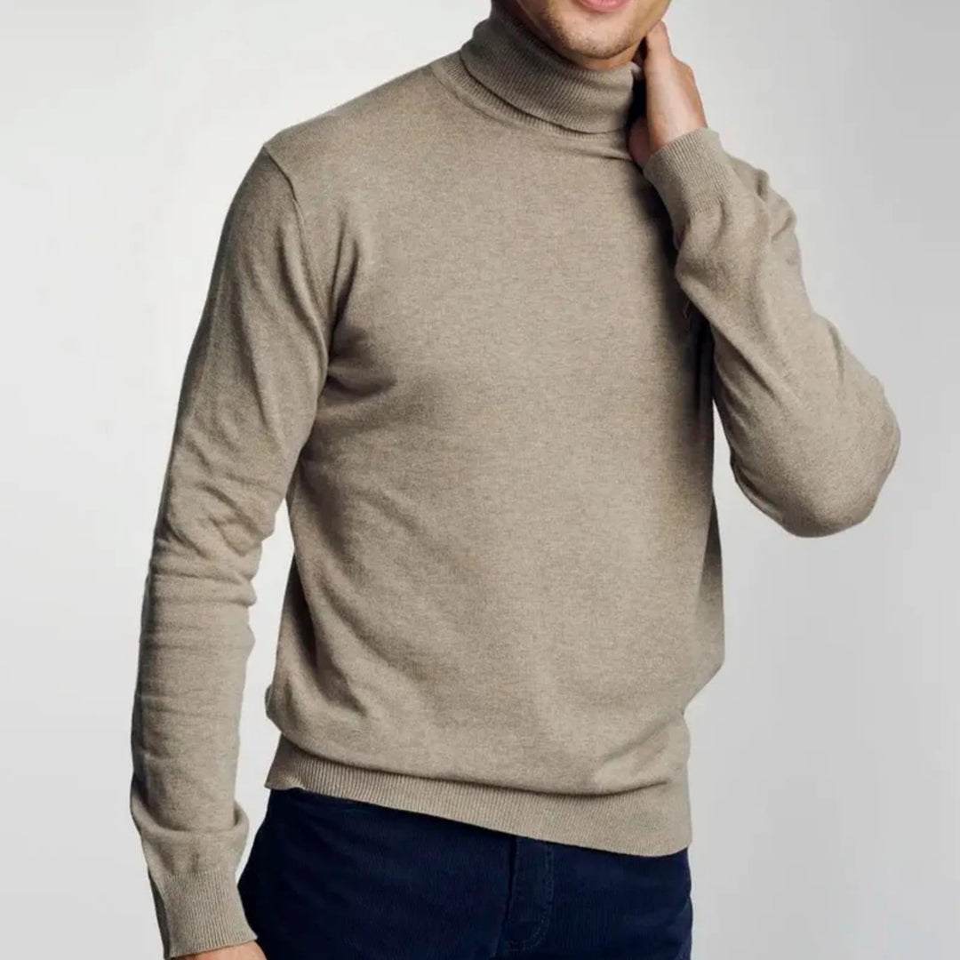 Mens Premium Cotton Turtleneck Long Sleeve Knit Sweater Supplier in Europe