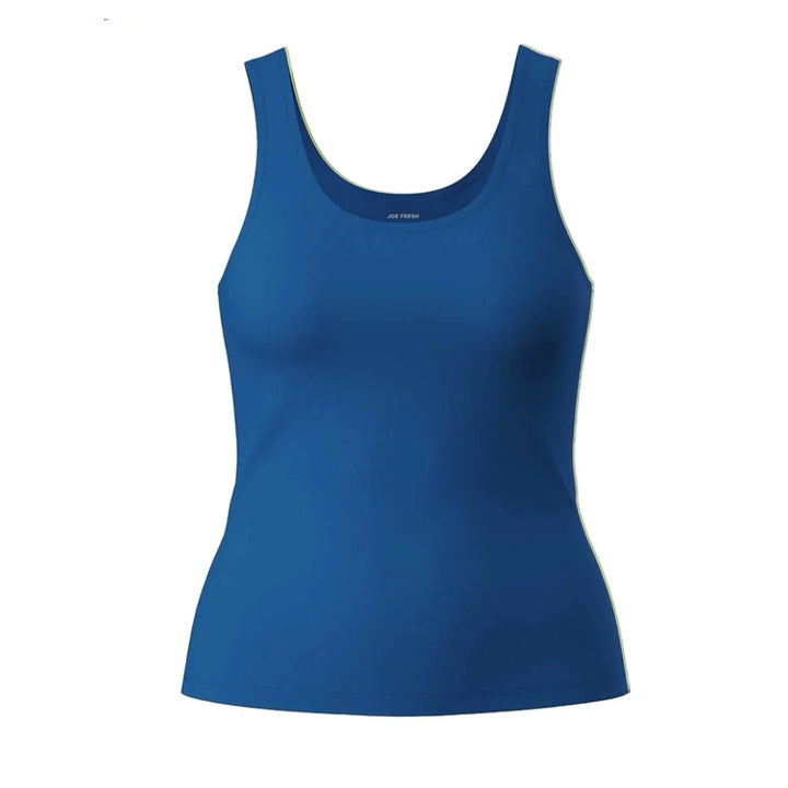 Womens Scoop Neck Organic Cotton Fitted Tank Top