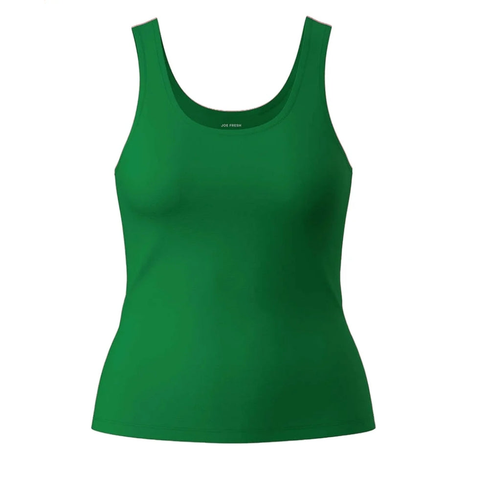 Womens Scoop Neck Organic Cotton Fitted Tank Top