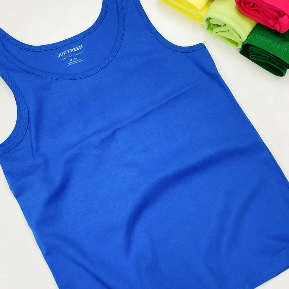 Womens Scoop Neck Organic Cotton Fitted Tank Top