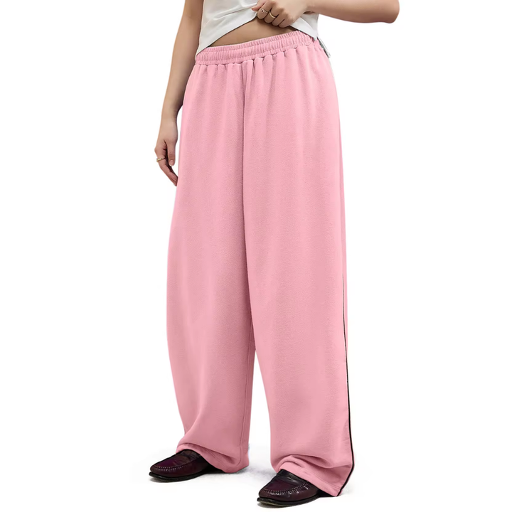 Autumn and Summer High Quality Sweatpants Women's Loose Baggy Fit Pants Low Waist Streetwear Pants with Pipings for Ladies Dance