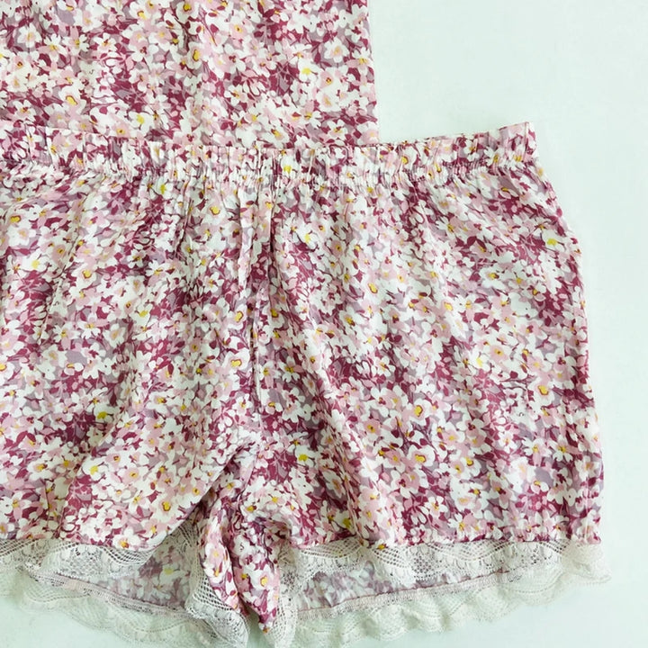 Ærmeløs satin kort loungewear pyjamassæt til kvinder 